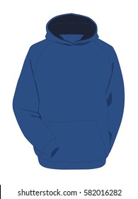 Hoodie blue realistic vector illustration isolated