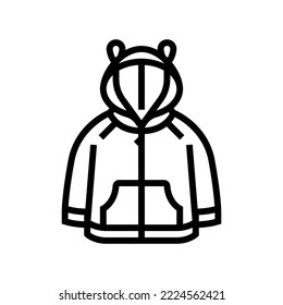 hoodie boy baby cloth line icon vector. hoodie boy baby cloth sign. isolated contour symbol black illustration