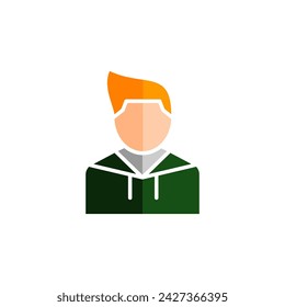 Hoodie boy related icon on background for graphic and web design. Creative illustration concept symbol for web or mobile app