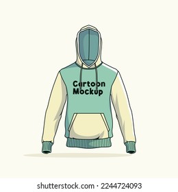 Hoodie Cartoon Mockup Vector (Objeto)
