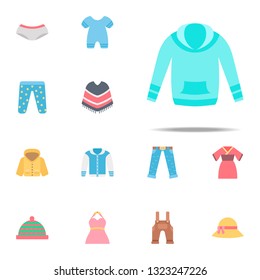 Hoodie color icon. Clothes icons universal set for web and mobile