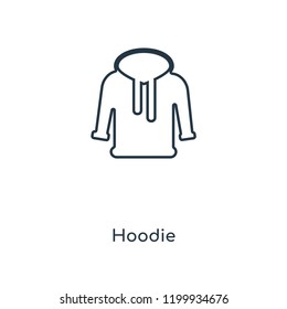 Hoodie concept line icon. Linear Hoodie concept outline symbol design. This simple element illustration can be used for web and mobile UI/UX.