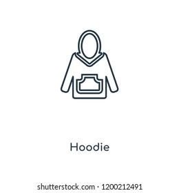 Hoodie concept line icon. Linear Hoodie concept outline symbol design. This simple element illustration can be used for web and mobile UI/UX.