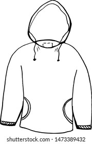 hoodie, doodle illustration of hand drawing, vector