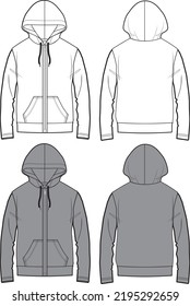 Hoodie Editable Fashion Flat Templates