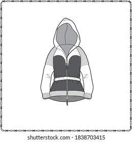 Hoodie editable vector flat sketch file mockup