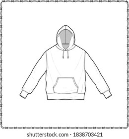 Hoodie editable vector flat sketch file mockup