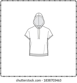 Hoodie editable vector flat sketch file mockup