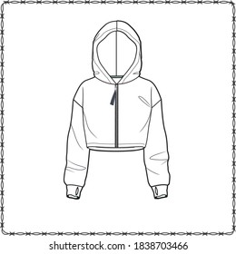 Hoodie editable vector flat sketch file mockup