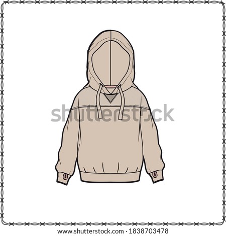 Hoodie editable vector flat sketch file mockup