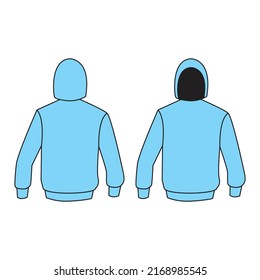 hoodie fashion clothes front back vector design