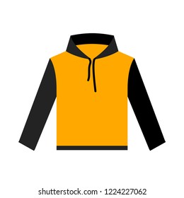 Hoodie flat icon. You can be used hoodie icon for several purposes like: websites, UI, UX, print templates, promotional materials, info-graphics, web and mobile phone apps.