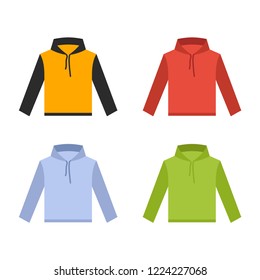 Hoodie flat icon. You can be used hoodie icon for several purposes like: websites, UI, UX, print templates, promotional materials, info-graphics, web and mobile phone apps.