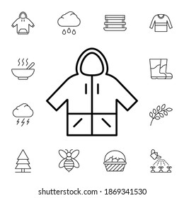 Icono de vector plano de hoodie en el paquete de otoño
