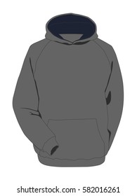 Hoodie grey realistic vector illustration isolated