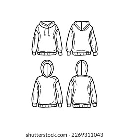 hoodie handrawn doodle illustrations vector