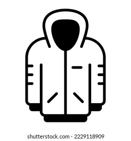 Hoodie, hoody, jacket icon in modern style for website mobile logo app UI design. simple vector icon. 