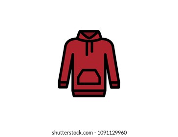 Hoodie icon, filled line icon