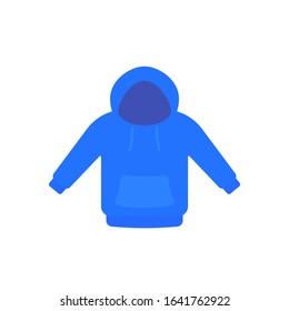 hoodie icon, flat vector on white