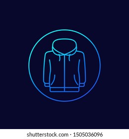 hoodie icon, line vector design