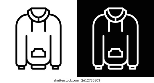 Hoodie icon set. Black illustration isolated for graphic and web design