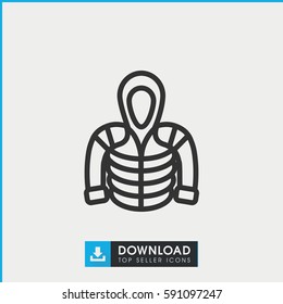 hoodie icon. Simple outline hoodie vector icon. On white background.