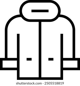 icono de sudadera con capucha. Diseño de estilo lineal delgado aislado sobre fondo blanco