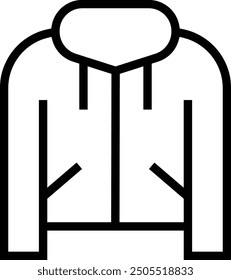 hoodie icon. Thin linear style design isolated on white background