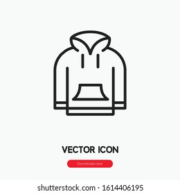 hoodie icon vector. Linear style sign for mobile concept and web design. hoodie symbol illustration. Pixel vector graphics - Vector.