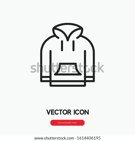 hoodie icon vector. Linear style sign for mobile concept and web design. hoodie symbol illustration. Pixel vector graphics - Vector.