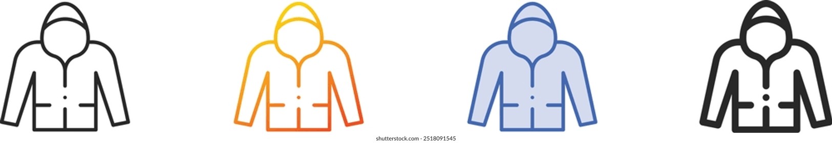 hoodie icon.Thin Linear, Gradient, Blue Stroke and bold Style Design Isolated On White Background