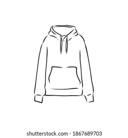 Hoodie illustration, drawing, engraving, ink, line art, vector. hoodie vector sketch illustration