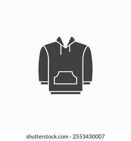 Hoodie jacket black solid vecor icon