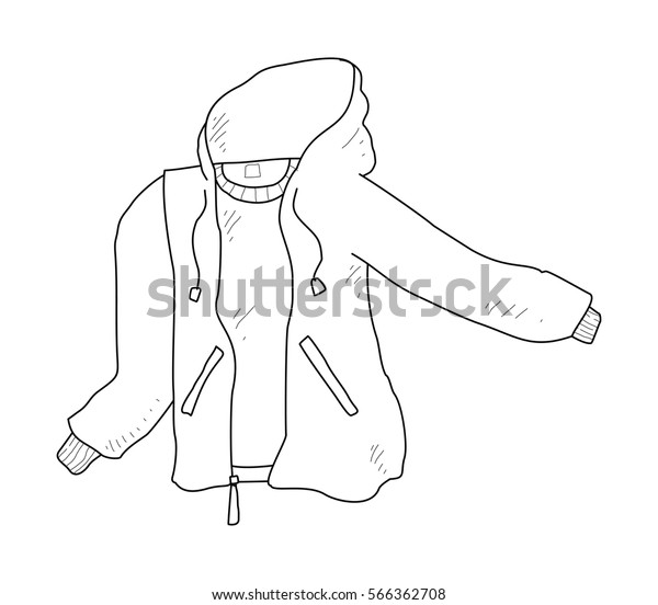 Hoodie Jacket Doodle Stock Vector (Royalty Free) 566362708 | Shutterstock