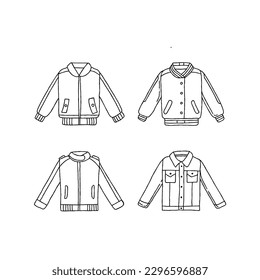hoodie and jacket handrawn doodle illustrations vector set