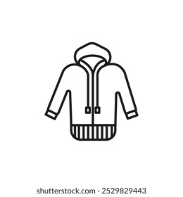 Hoodie Jacke Symbol flache Linie Symbol Set.