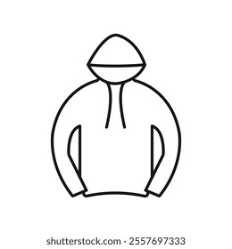 Hoodie jacket icon Isolated flat vector in outline