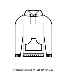 Hoodie jacket icon linear logo isolated