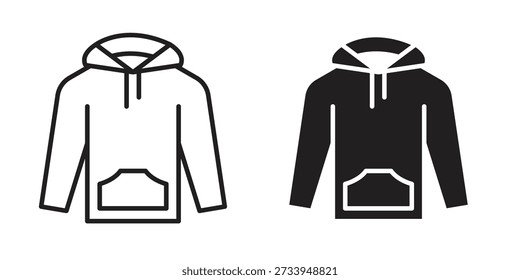 Hoodie jacket icon outline vector Thin line. flat vector simple elements.