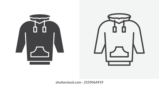Hoodie jacket icon. outlined vector style.