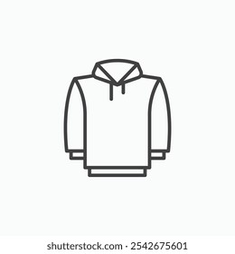 Hoodie jacket icon set in black color