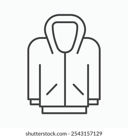 Conjunto de iconos de chaqueta con capucha. Ilustración vectorial.