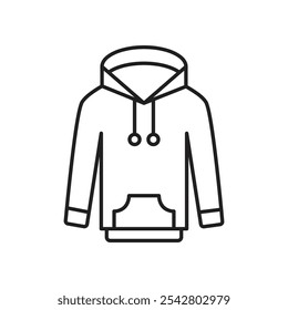 Hoodie jacket icon simple black line style.