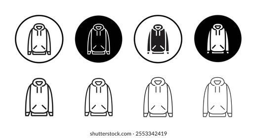 Conjunto de Ilustración vectorial de línea fina icono de chaqueta con capucha