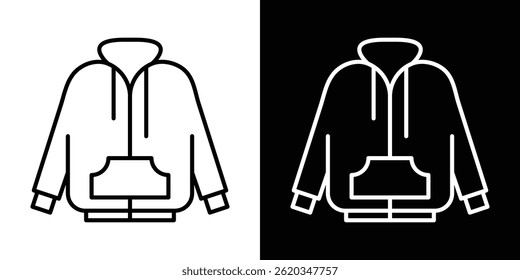 Vector del icono de la chaqueta con capucha para el Web y el App móvil. Símbolo aislado.