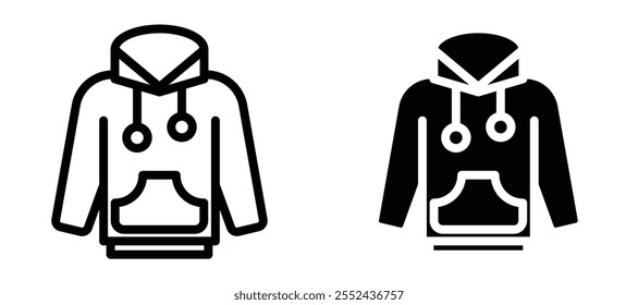 Hoodie jacket liner icon vector set.