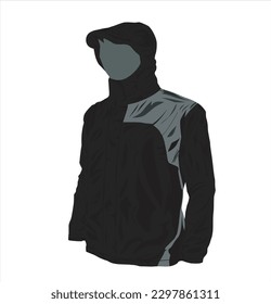 Hoodie jacket mountain vector illustration