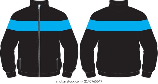 Hoodie Jacket Sketch Illustration Editable Vector, Modern Streetwear Vector Template, Menswear Jacket Illustration Digital Clothes