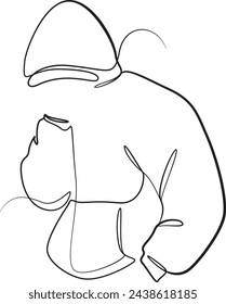 hoodie line art style vector line art