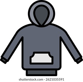 Hoodie Line Filled Vector Icon Design